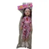 Pink ladybug pattern one-piece dress for baby girls, pure cotton crawling dress for spring and summer Item Picture
